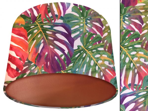 Bohemian Tropical Lamp Shade Copper, Stylish Interior Lighting Bright Tropical Palm