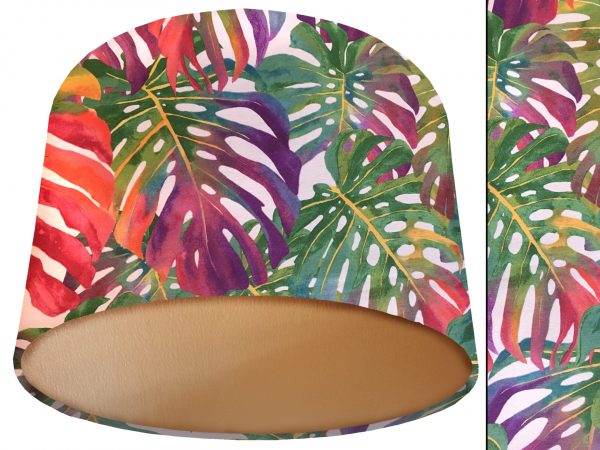 Bohemian Tropical Lamp Shade Gold, Stylish Interior Lighting Bright Tropical Palm