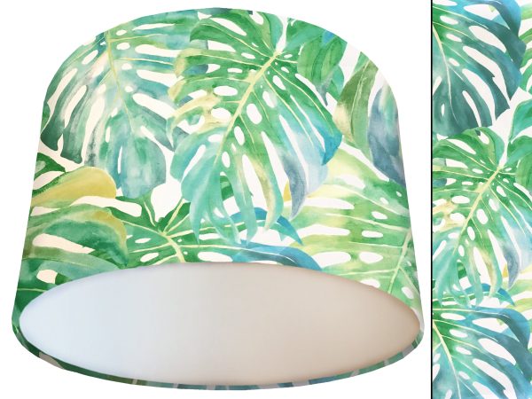Green Tropical Palm Lamp Shade White, Modern Interior Light