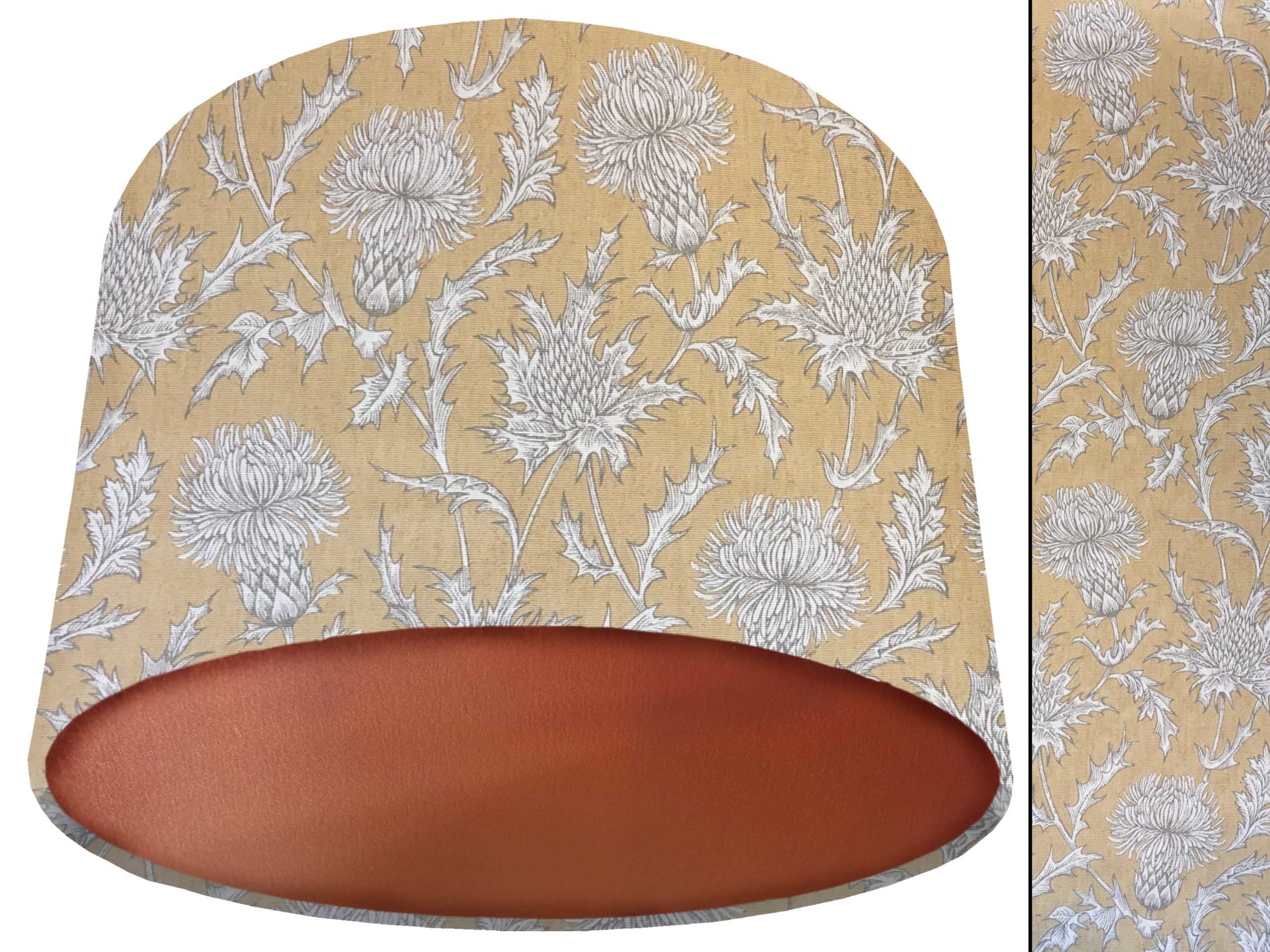 Mustard Thistle Lamp Shade Copper, Country Rustic Interior