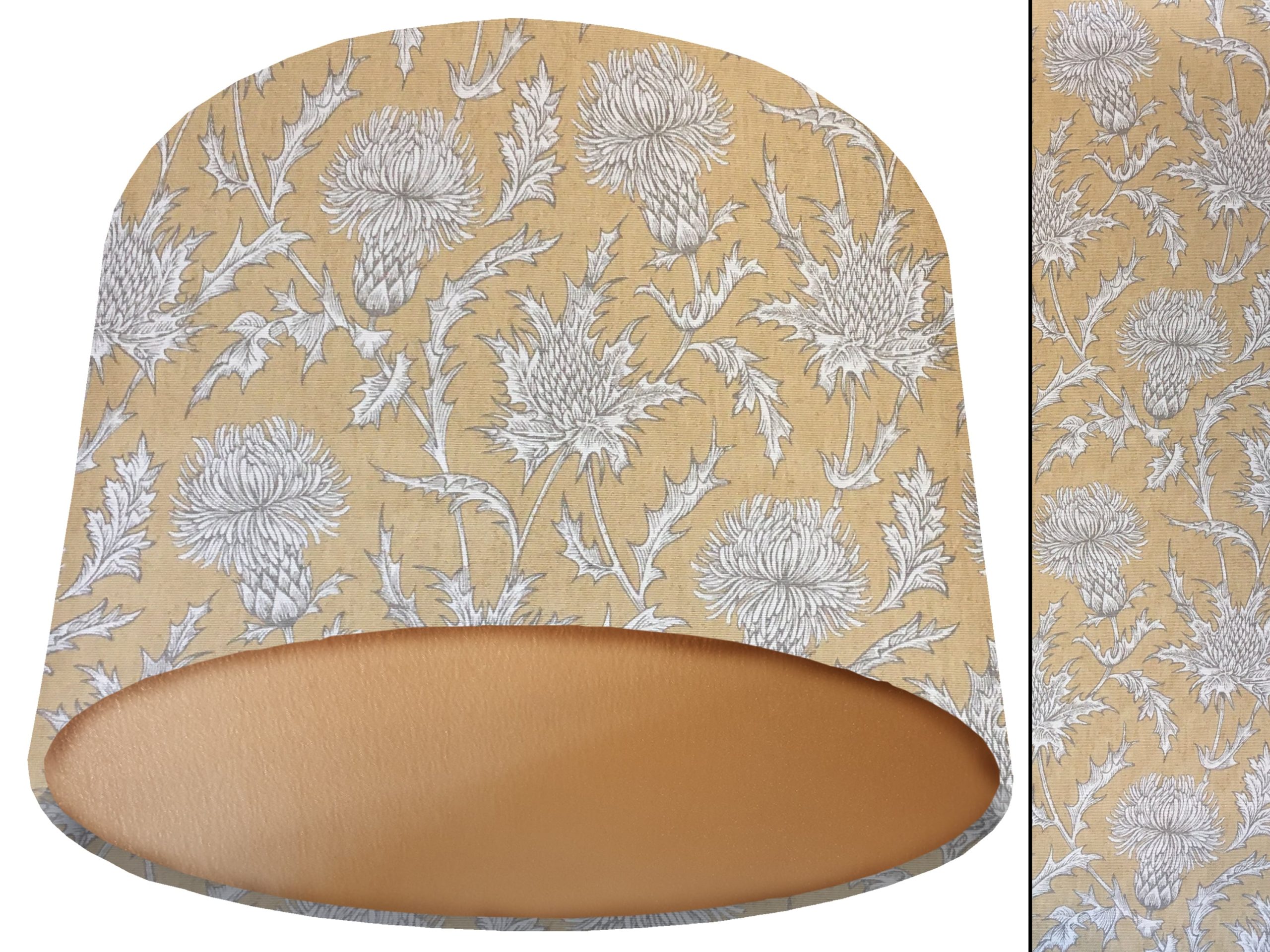 Mustard Thistle Lamp Shade Gold, Country Rustic Interior