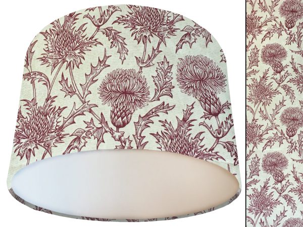 Red Thistle Lamp Shade White, Classic Scottish Country