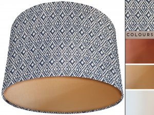 Navajo Blue Lamp Shade Gold, Inspired Native American