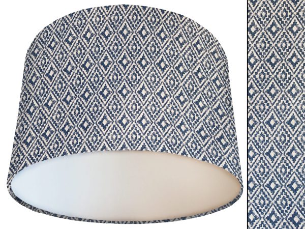 Navajo Blue Lamp Shade White, Inspired Native American