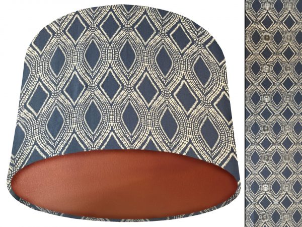 Boho Blue Lamp Shade Copper, Modern Home Light Shade