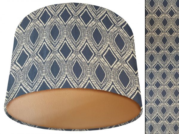 Boho Blue Lamp Shade Gold, Modern Home Light Shade