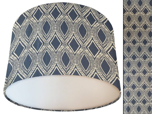 Boho Blue Lamp Shade White, Modern Home Light Shade