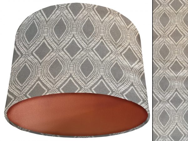 Boho Grey Lamp Shade Copper, Modern Bohemian Home Light