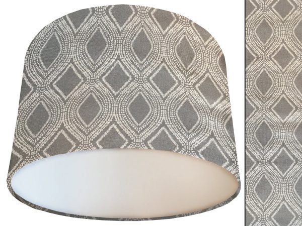 Boho Grey Lamp Shade White, Modern Bohemian Home Light