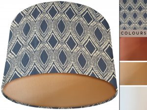 Boho Blue Lamp Shade Gold, Modern Home Light Shade