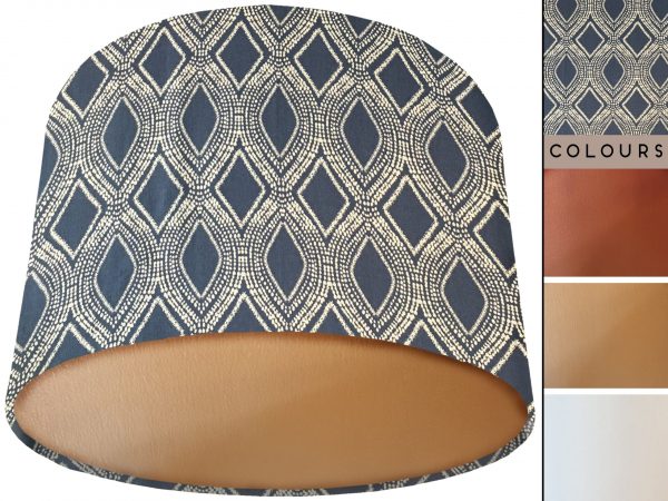 Boho Blue Lamp Shade Gold, Modern Home Light Shade
