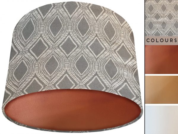 Boho Grey Lamp Shade Copper, Modern Bohemian Home Light