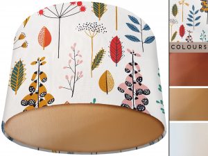 Scandi Flowers Lamp Shade Gold, Modern Scandinavian