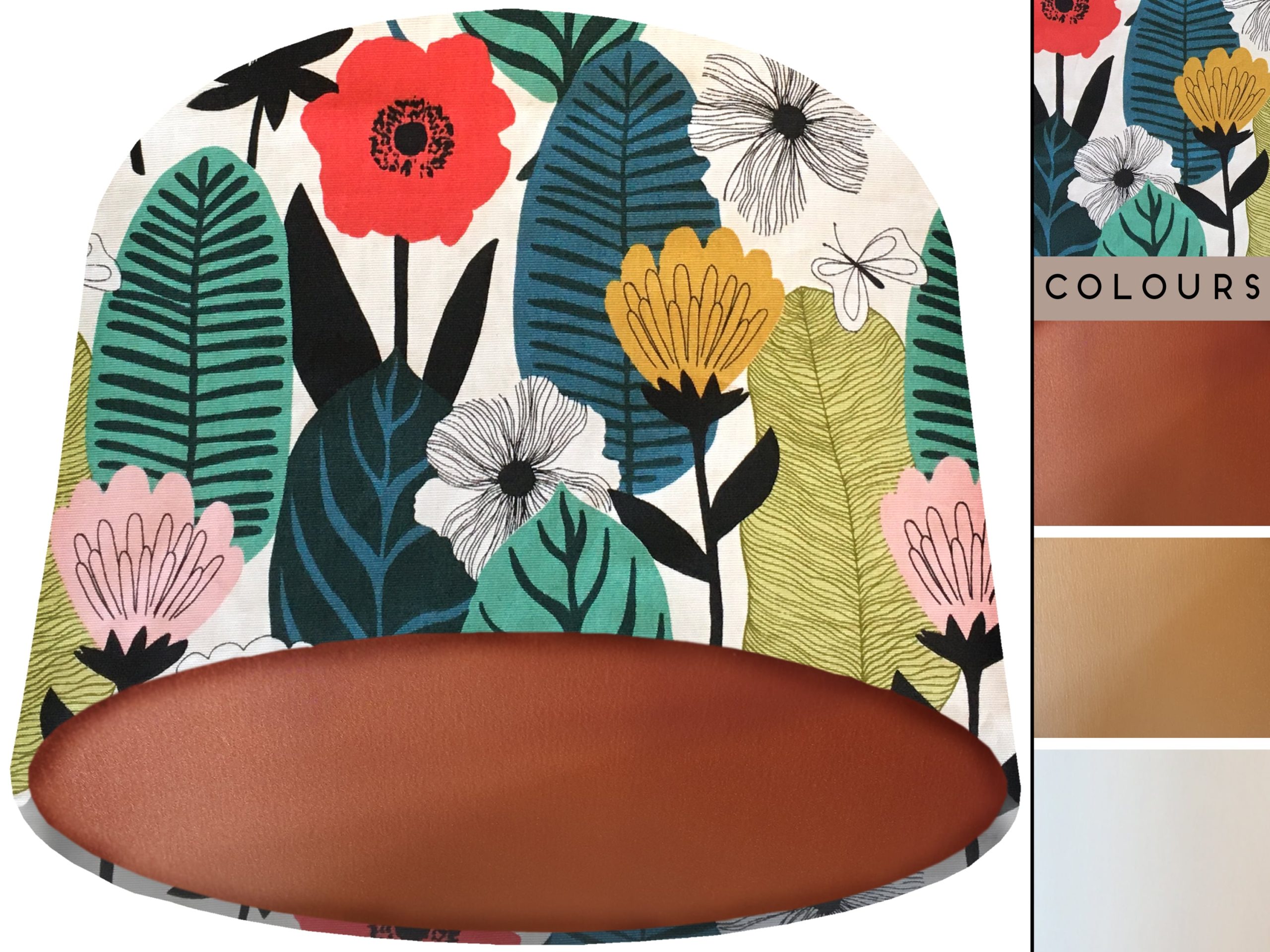 Summer Leaf Lamp Shade Copper, Scandinavian Floral Light
