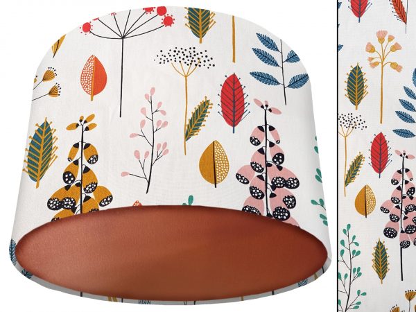 Scandi Flowers Lamp Shade Copper, Modern Scandinavian