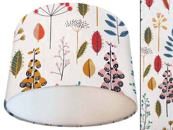 Scandi Flowers Lamp Shade White, Modern Scandinavian