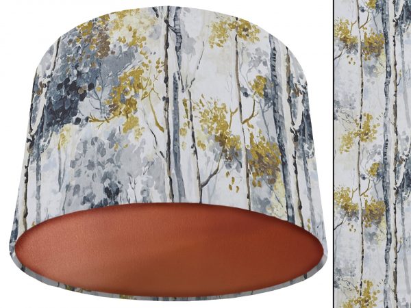 Silver Birch Lamp Shade Copper, Modern Botanical Home