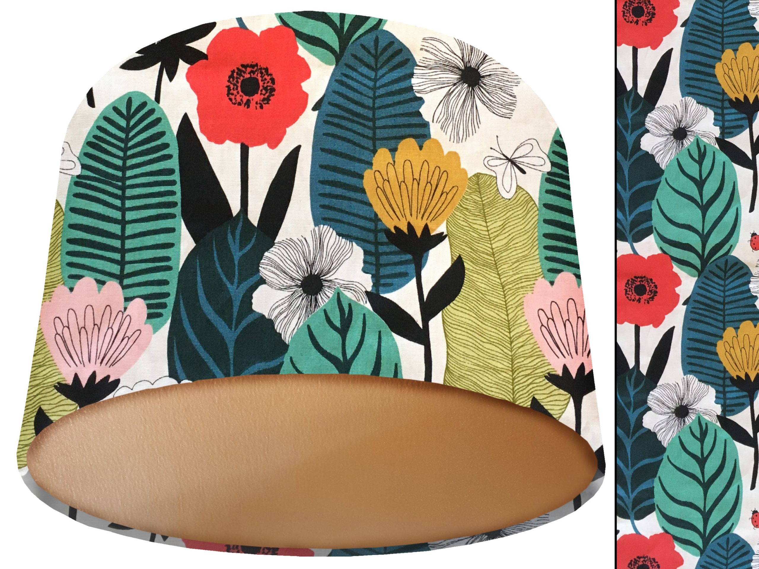 Summer Leaf Lamp Shade Gold, Scandinavian Floral Light