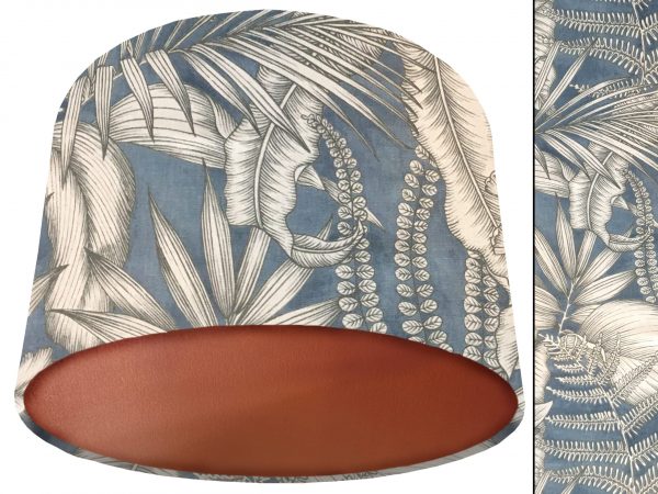 Blue Tropical Lamp Shade Copper, Modern Home Interior