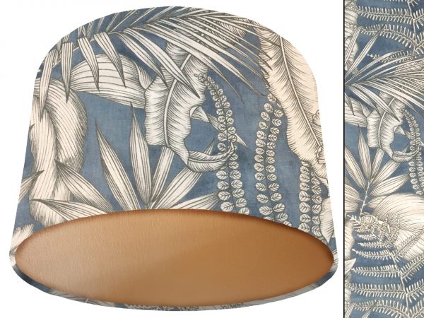Blue Tropical Lamp Shade Gold, Modern Home Interior