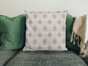 Boho Grey Oval Sofa Cushion, 40cm Scatter Cushion