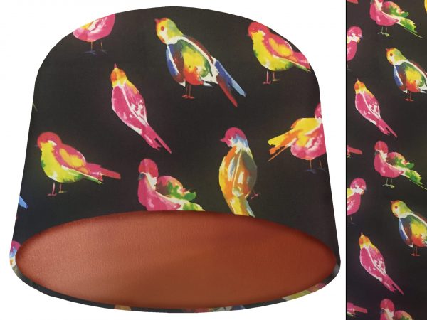 Bright Birds Lamp Shade Copper, Vibrant Modern Home Interior