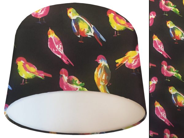 Bright Birds Lamp Shade White, Vibrant Modern Home Interior
