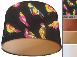 Bright Birds Lamp Shade Gold, Vibrant Modern Home Interior