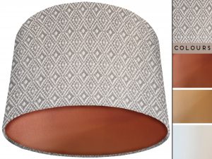 Navajo Grey Lamp Shade Copper, Native American Lighting