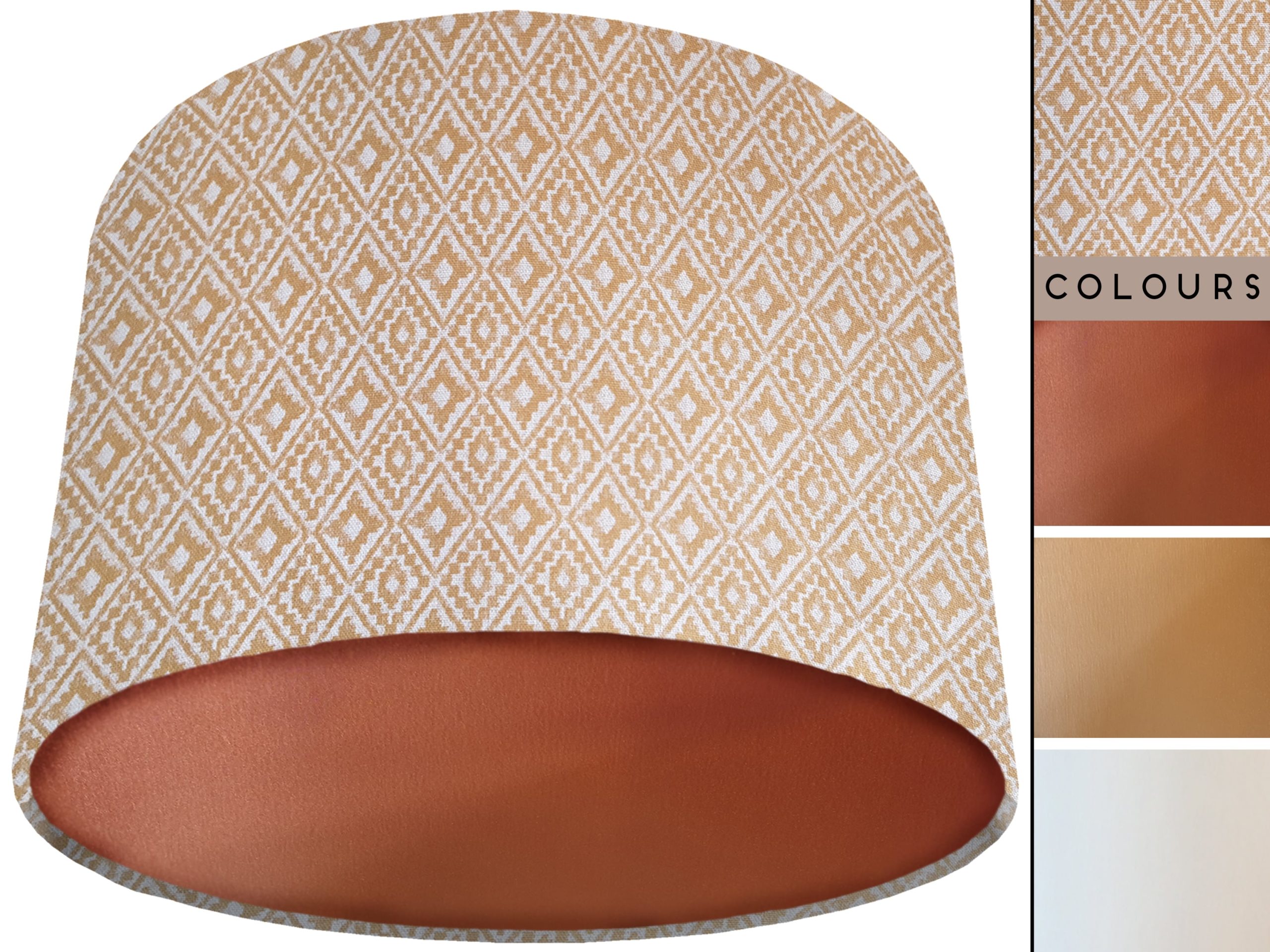 Navajo Yellow Lamp Shade Copper, Inspired Native American