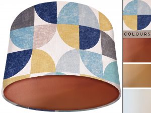 Spiral Capri Blue Lamp Shade Copper, Retro Home Interior