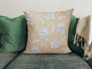 Striking Mustard Thistle 40cm Sofa Cushion, Country Home