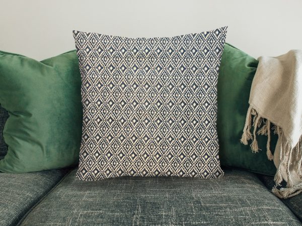 Navajo Blue Sofa Cushion, 40cm Scatter Cushion