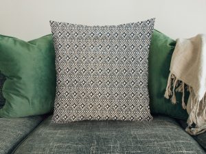 Navajo Blue Sofa Cushion, 40cm Scatter Cushion