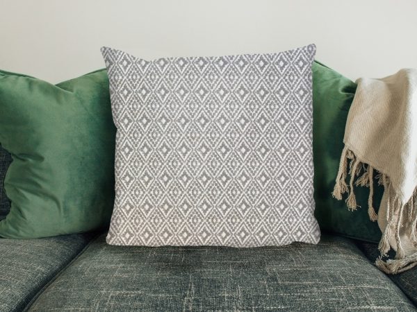 Navajo Grey Scatter Cushion, 40cm Sofa Cushion