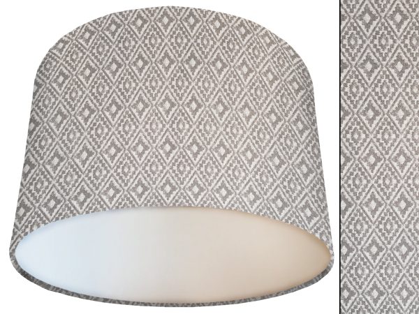 Navajo Grey Lamp Shade White, Native American Lighting