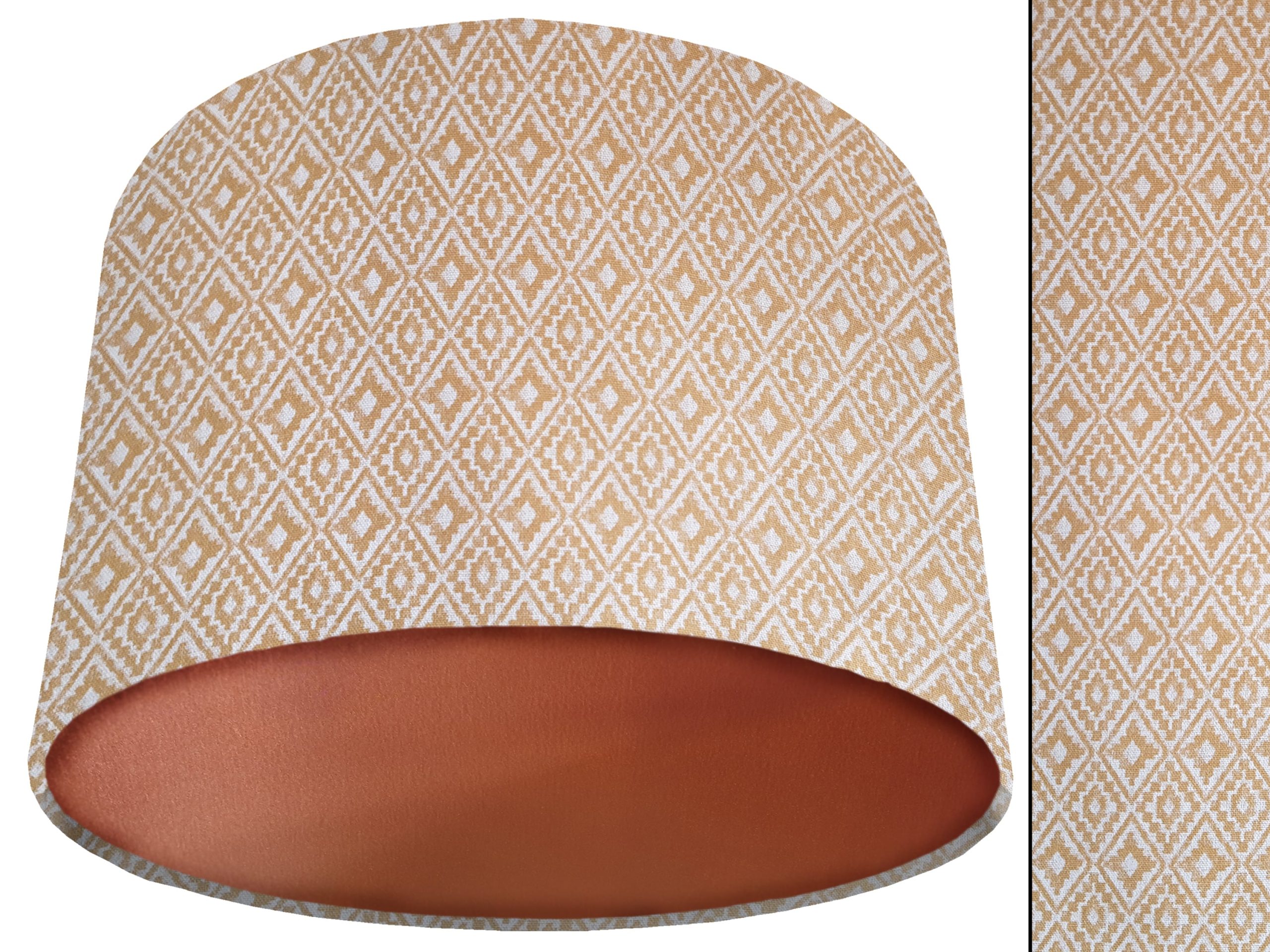 Navajo Yellow Lamp Shade Copper, Inspired Native American