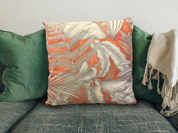 Tropical Orange Sofa Cushion, 40cm Scatter Cushion
