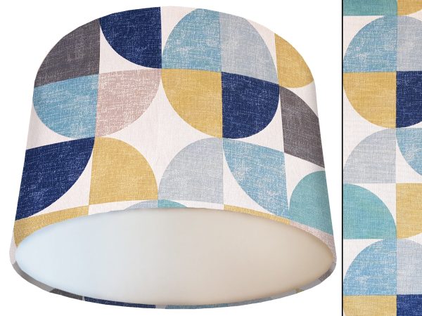 Spiral Capri Blue Lamp Shade White, Retro Home Interior