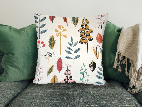 Scandi Flowers Sofa Cushion, 40cm Scandinavian Cushion