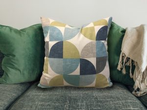 Blue Retro Circle Sofa Cushion, 40cm Scatter Cushion