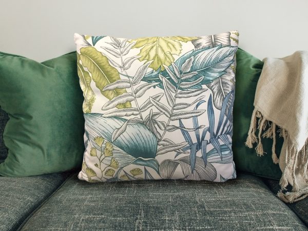 Tropical Green Sofa Cushion, 40cm Scatter Cushion
