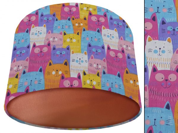 Cute Cats Lamp Shade Copper, Vibrant Animal Light Shade