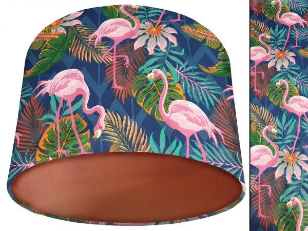 Flamingo Lamp Shade Copper, Tropical Home Interior Lighting
