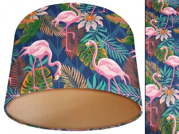 Flamingo Lamp Shade Gold, Tropical Home Interior Lighting