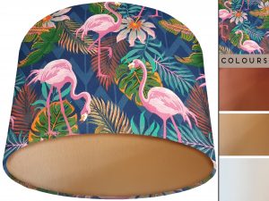 Flamingo Lamp Shade Gold, Tropical Home Interior Lighting