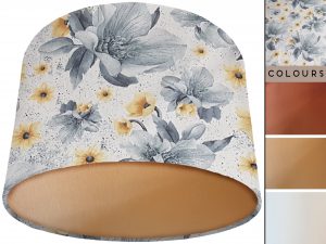 Silver Flower Lamp Shade Gold, Stylish Botanical Lighting