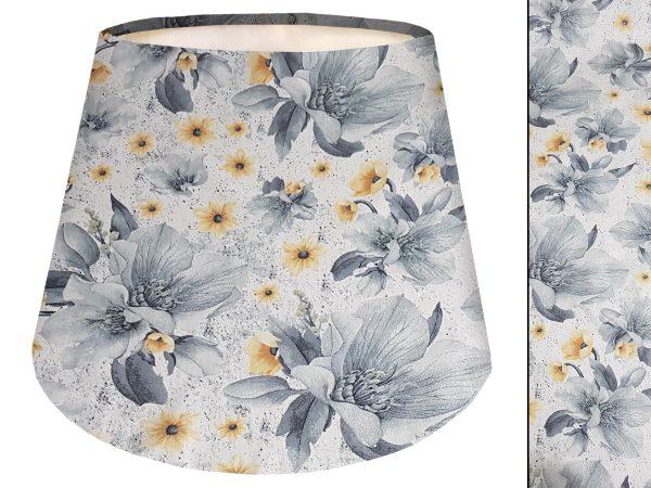 Silver Flower Empire Lampshade, Grey Tapered Lampshade