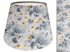 Silver Flower Empire Lampshade, Grey Tapered Lampshade