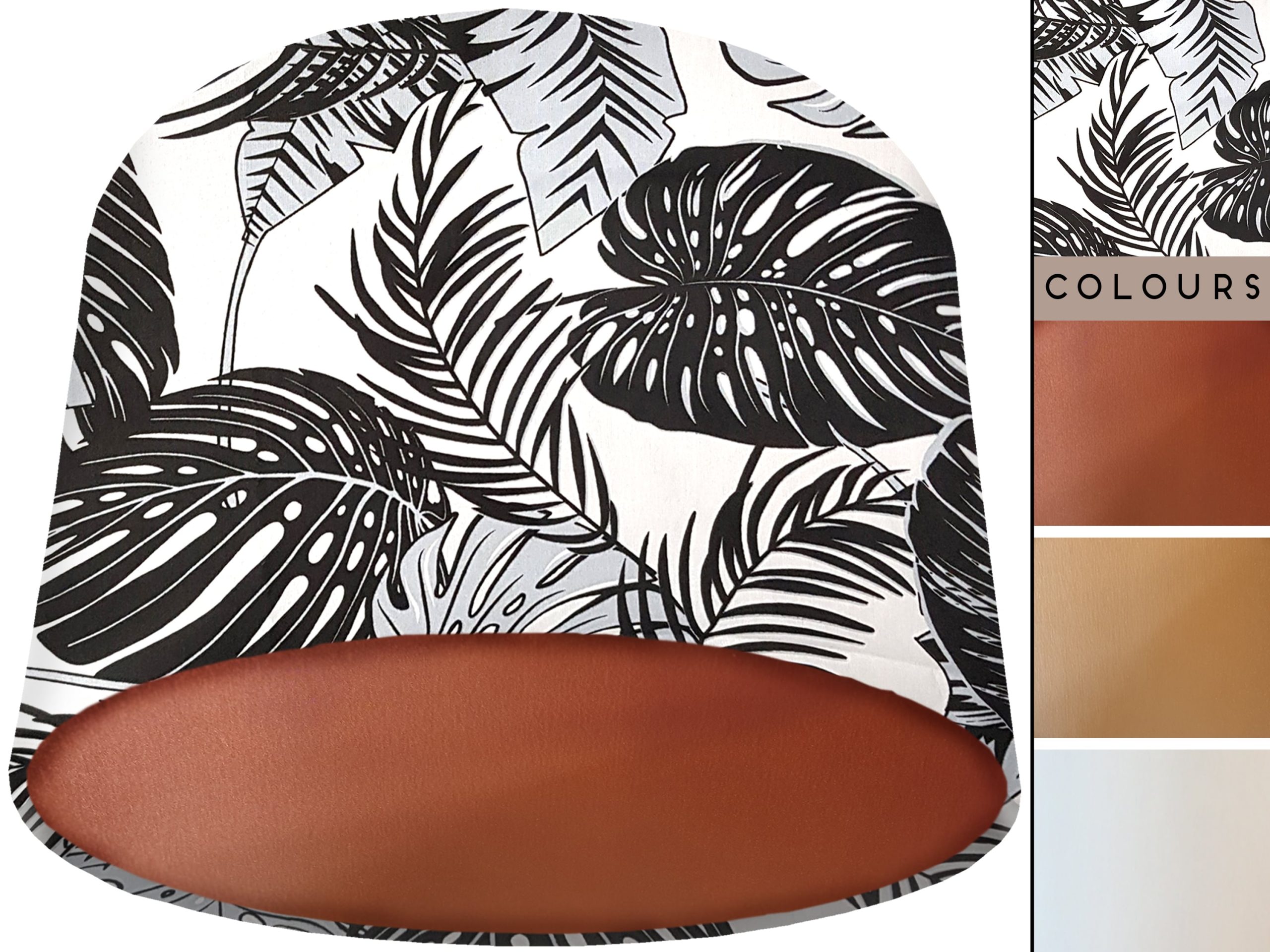 Black Tropical Leaf Lamp Shade Copper, Modern Home Interior